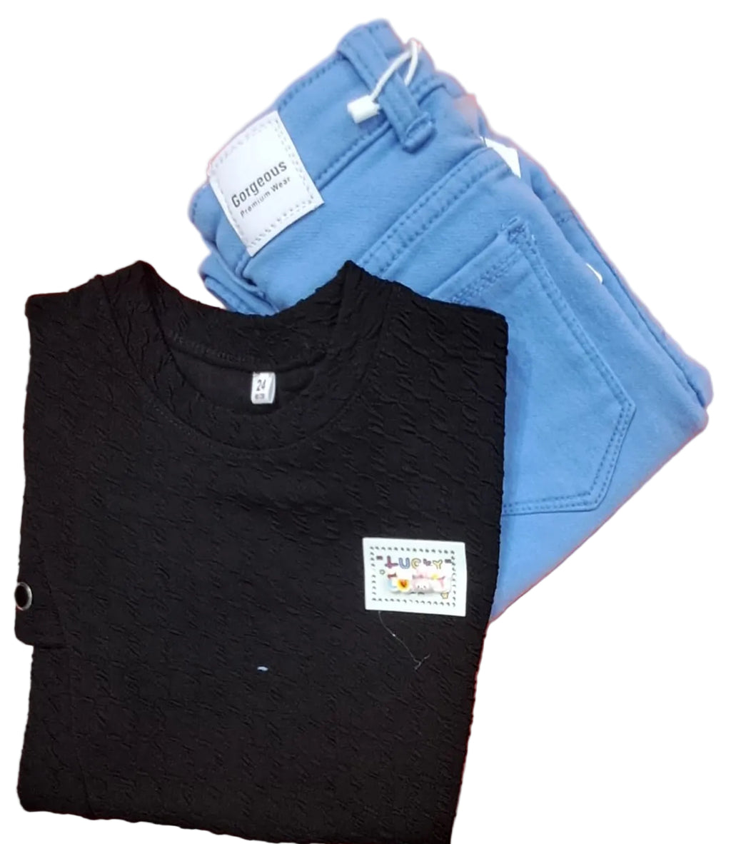 Denim Jeans pant and style t- shirt