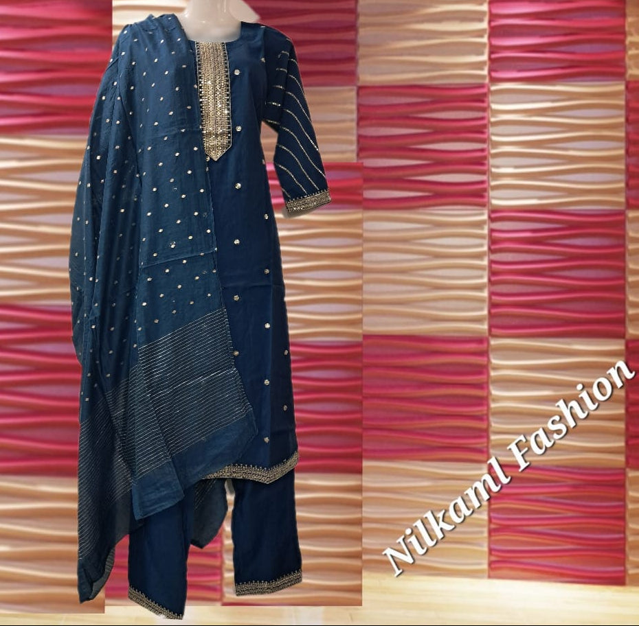 Vatican Silk Teal Blue Mirror