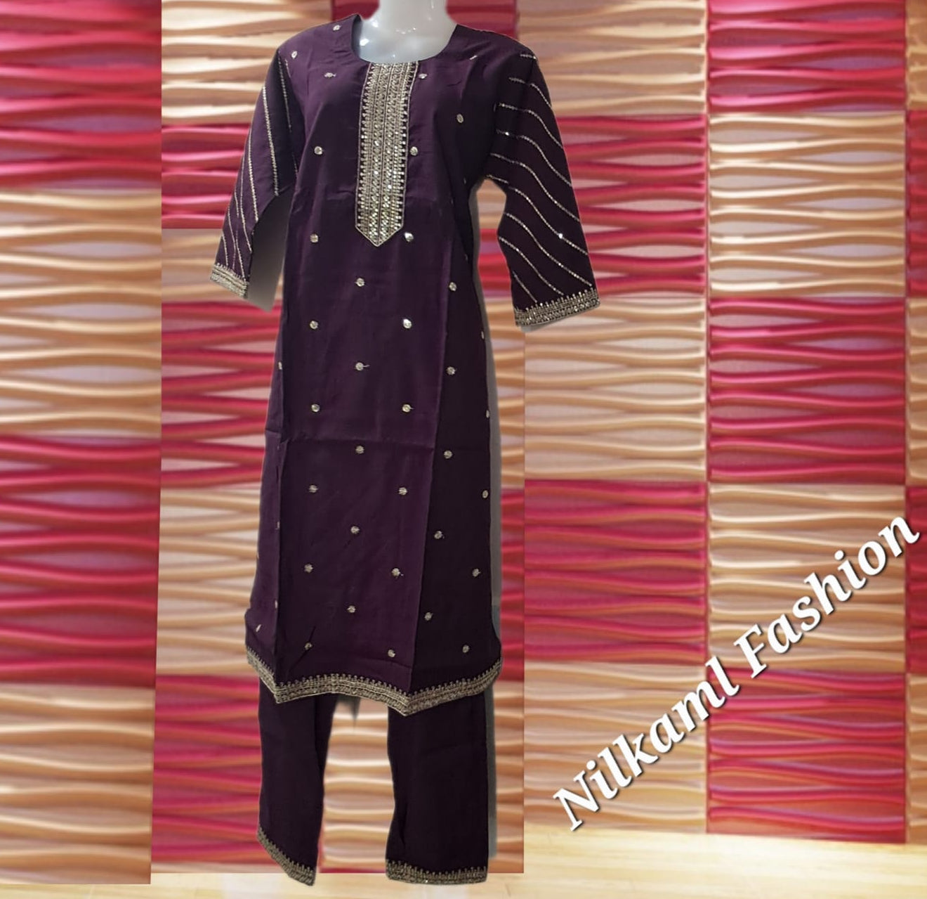 Vatican Silk Purple Mirror Dress