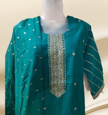 Vatican Silk Teal Green Mirror