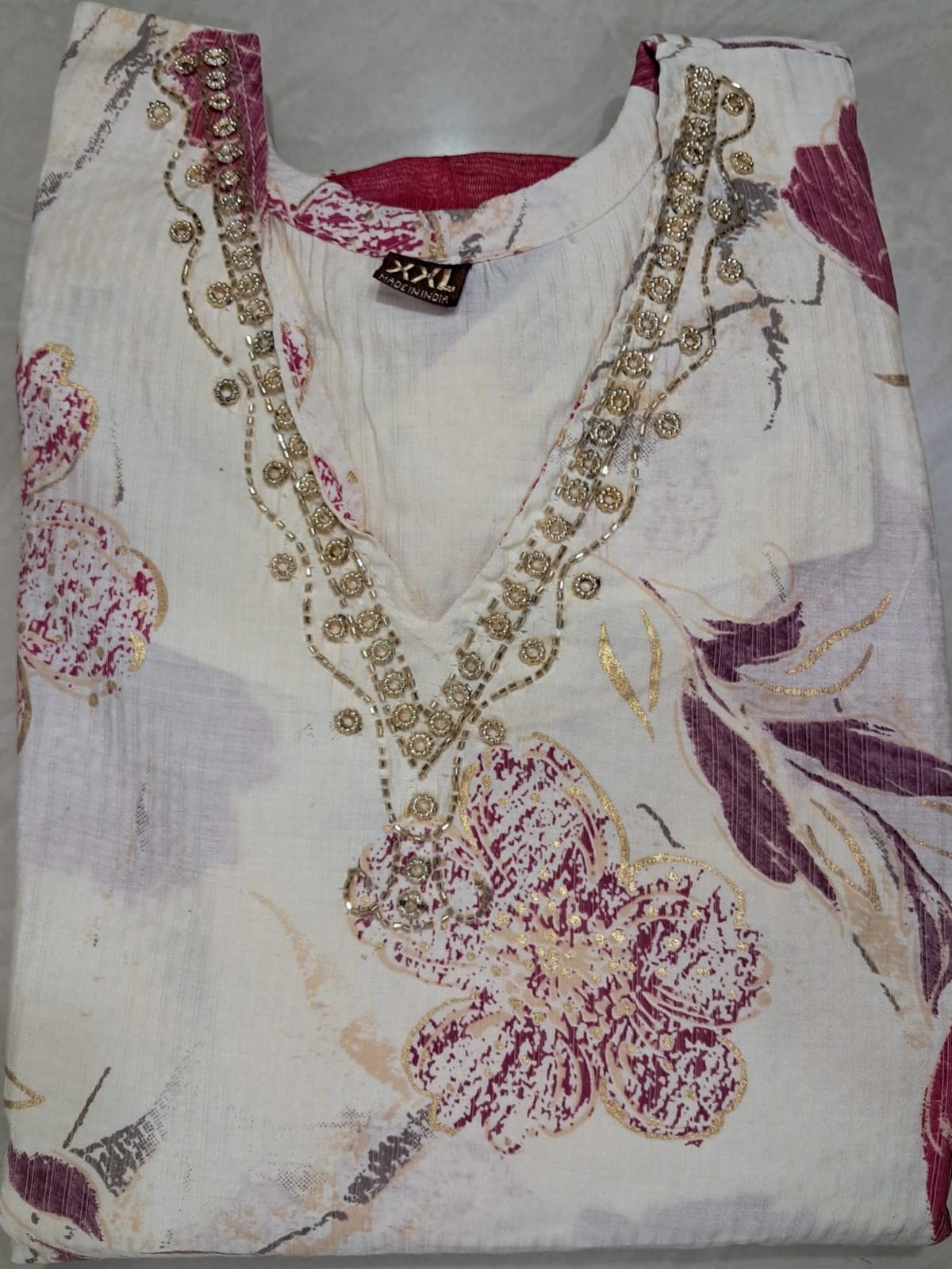 Vatican Silk Cream Floral Print