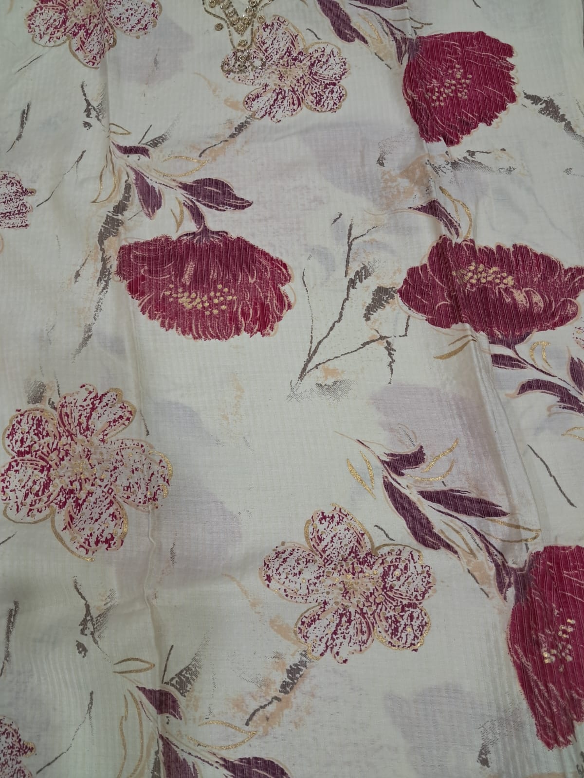Vatican Silk Cream Floral Print