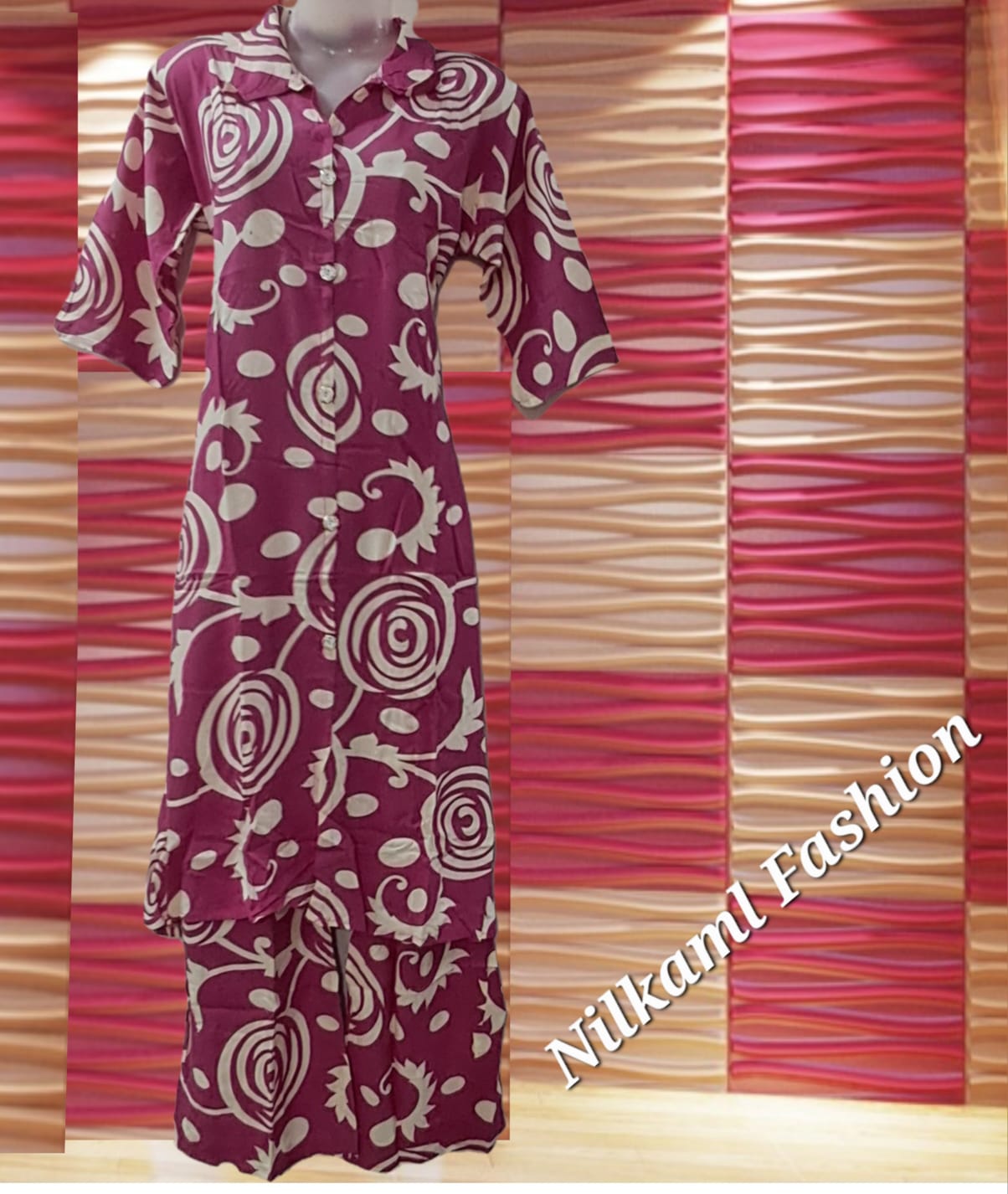 Pink color co- ord set