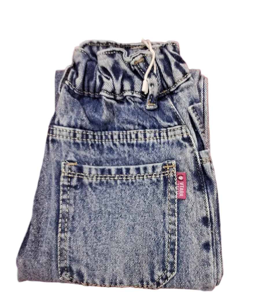 Kids’ Light Blue Washed Denim Jogger Pants