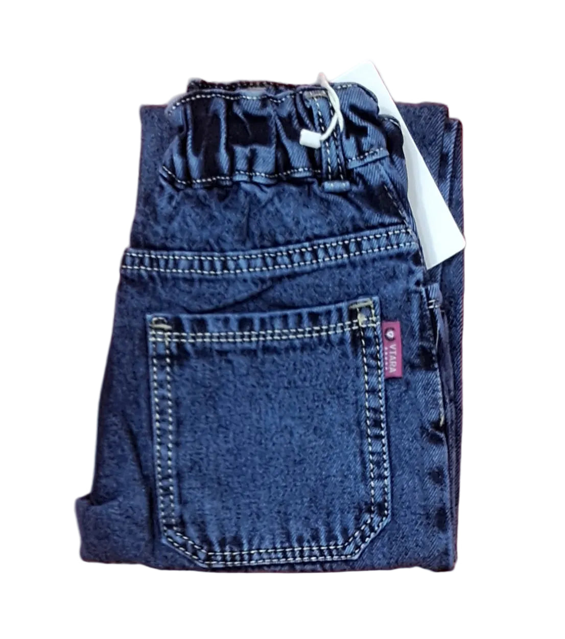 Kids’ Classic Blue Denim Jeans with Side Zip Detailing
