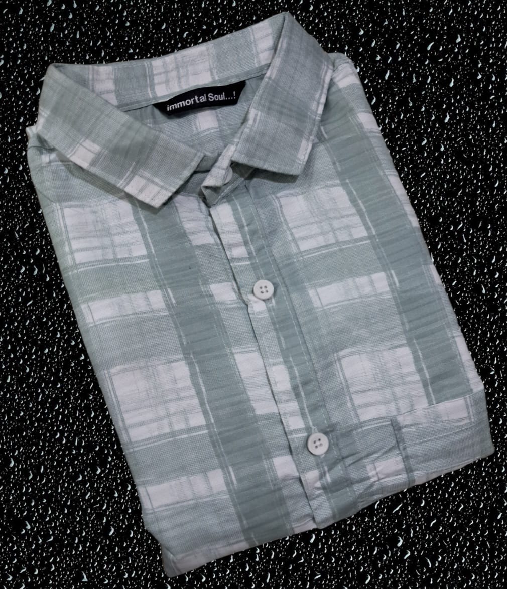 Mint Green Checkered Casual Shirt