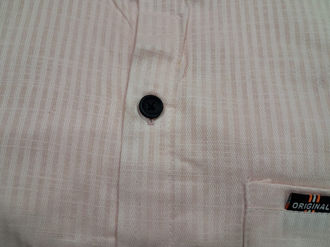 Soft Peach Textured Casual Shirt