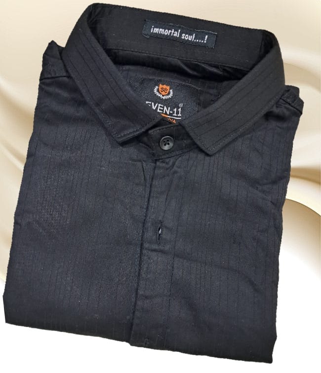 Premium Black Solid Casual Shirt