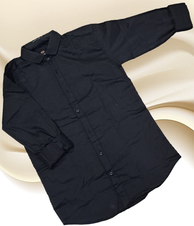 Premium Black Solid Casual Shirt