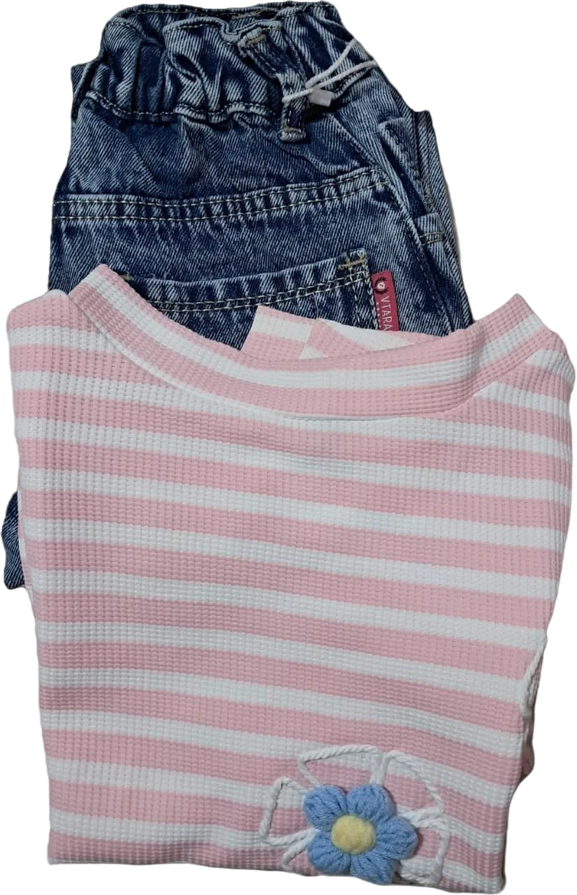 Denim jogger pant and t-shirt