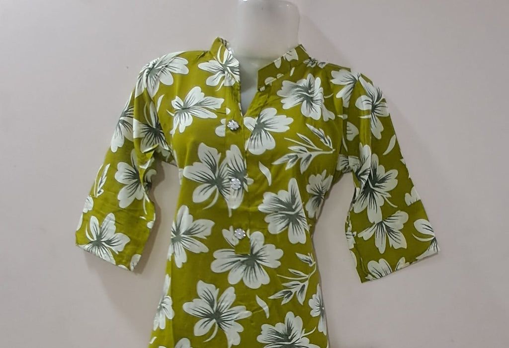 Olive Green Floral Printed Co-Ord Set